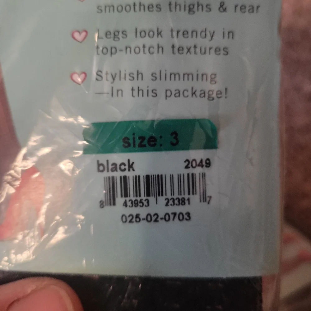 Assets by‎ Spanx Black Textured Wish Bone Shaping Tights